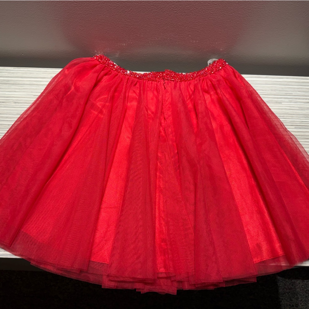Beaded Scalloped Cropped Halter Two Piece Formal Tulle Skirt Sherri Hill Dress - Picture 5 of 5